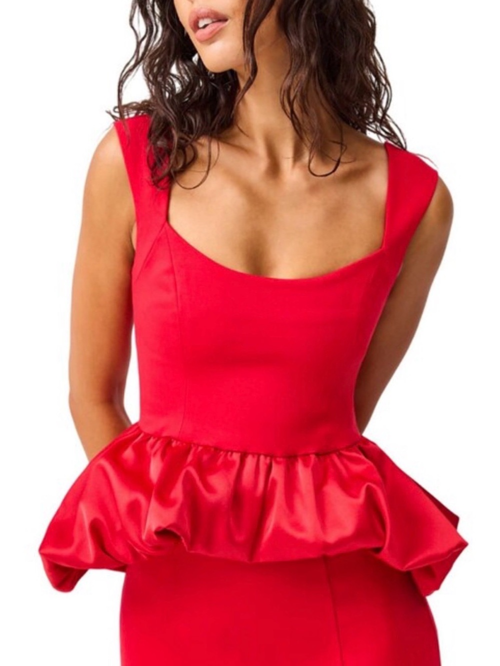 Elliatt Bold Red Peplum Top